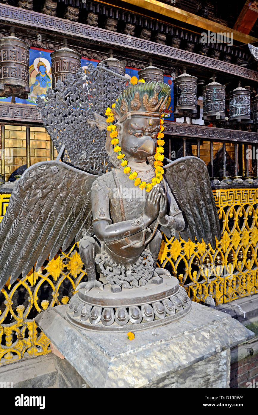 Sculpture, temple de Rudravarna Mahavihar, Patan, Népal Banque D'Images