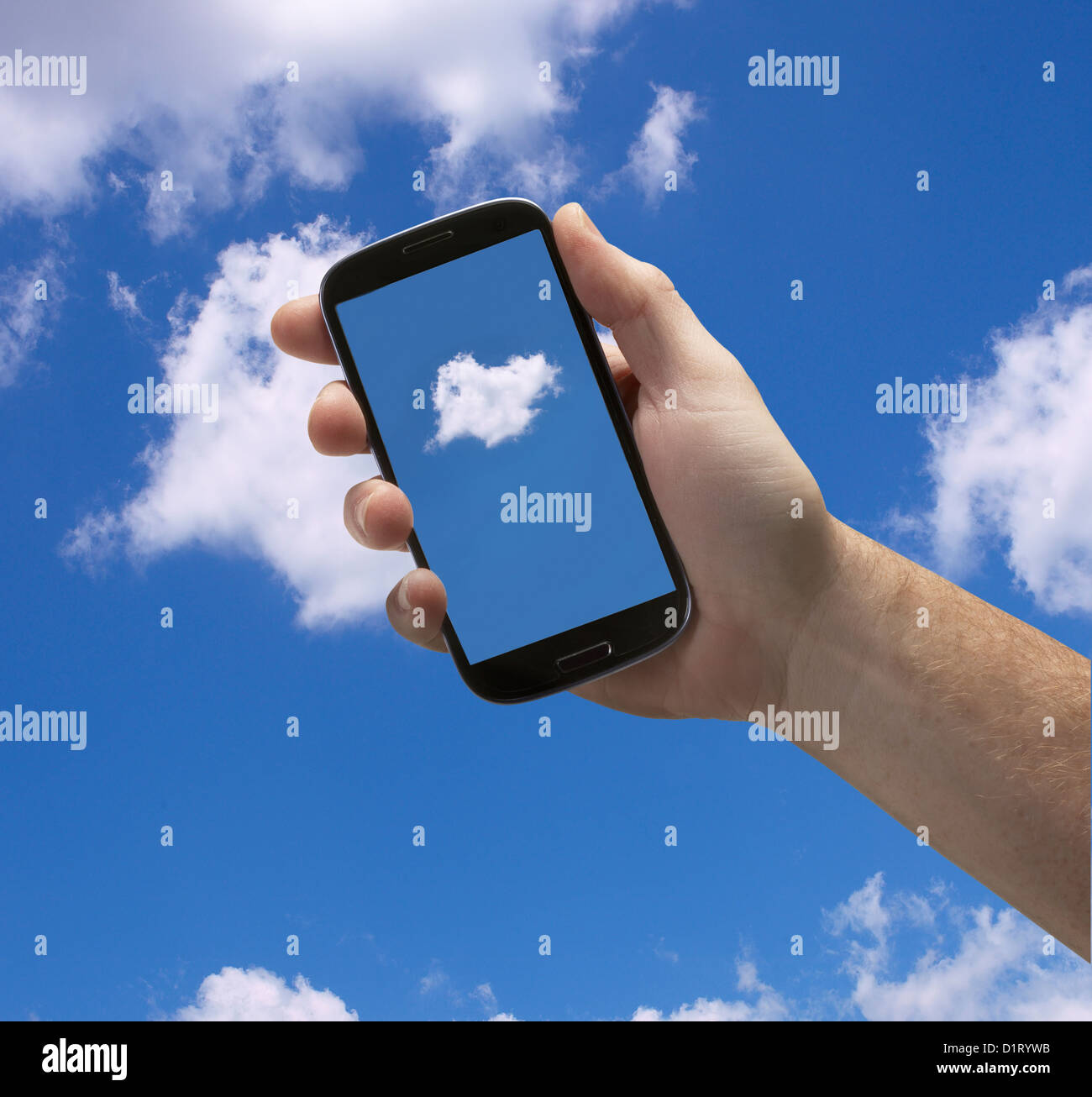 Cloud Computing sur téléphone mobile concevoir Banque D'Images