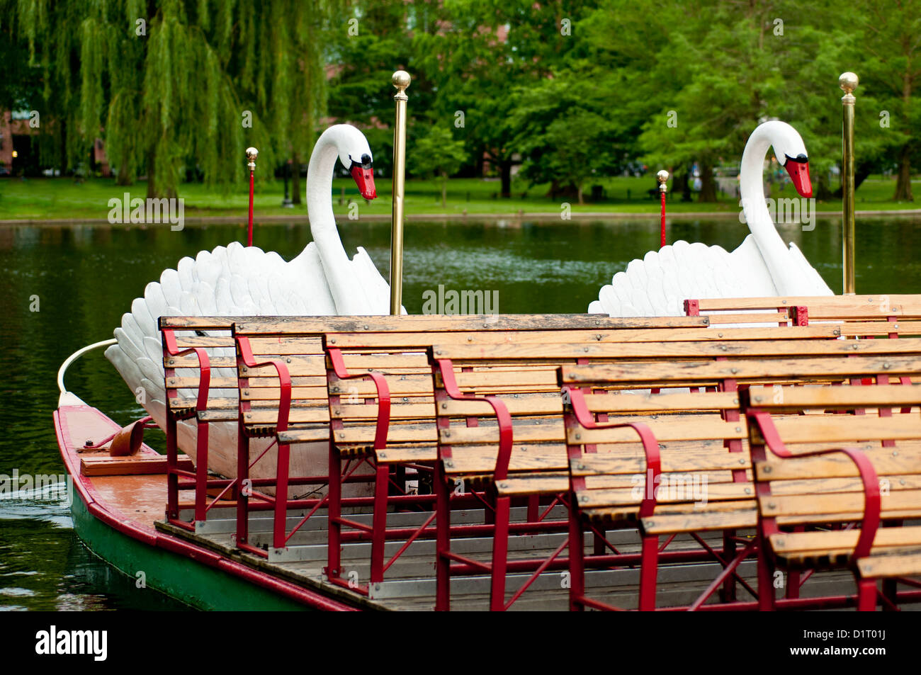 Swan Boats Boston à Boston Public Garden Banque D'Images