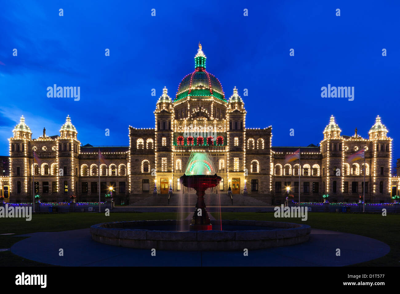 Canada, Colombie-Britannique, Vancouver Island, Victoria, British Columbia Parliament Building, Dawn Banque D'Images