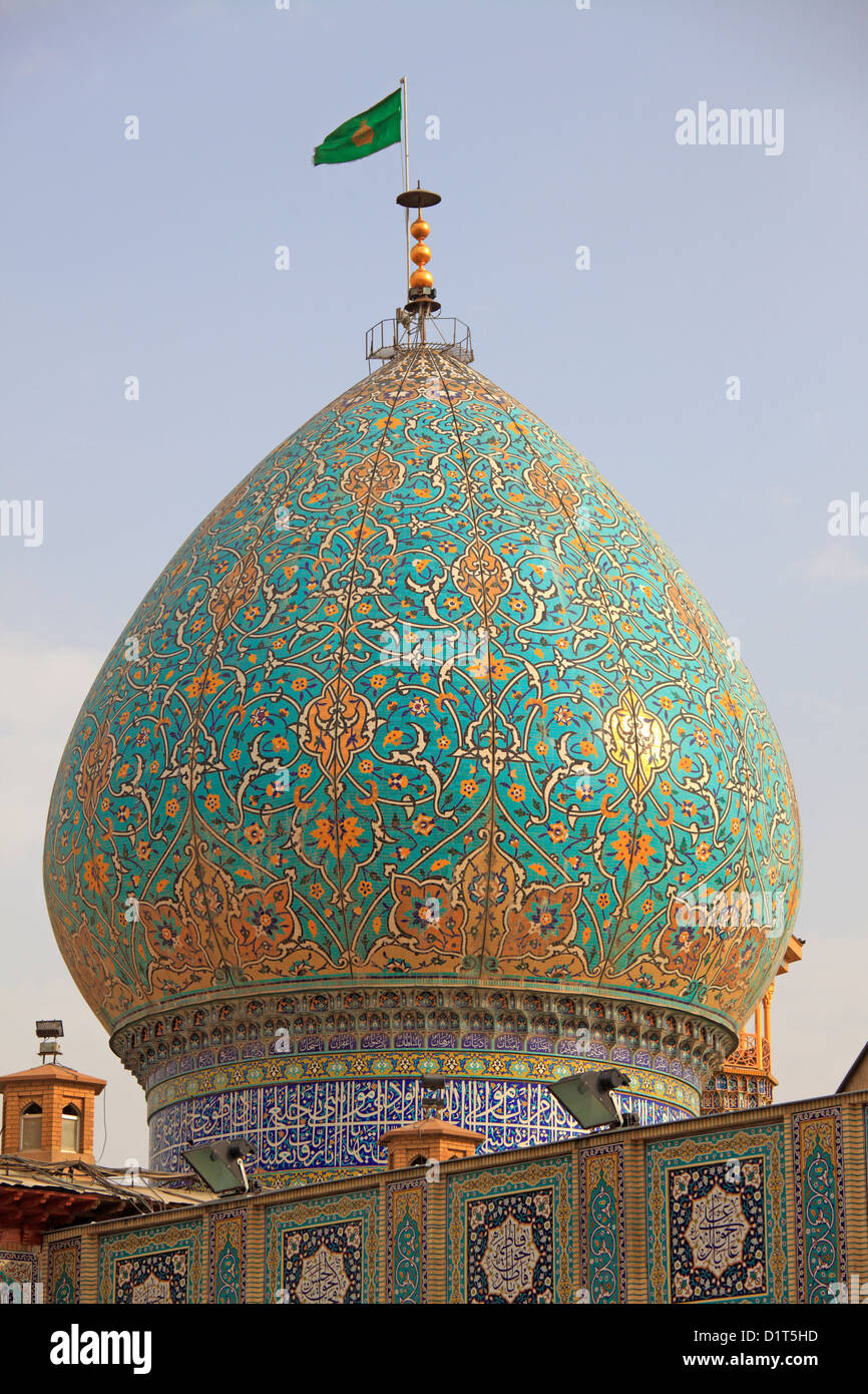 Le dôme du mausolée Shah Cheragh, Shiraz, Iran Banque D'Images