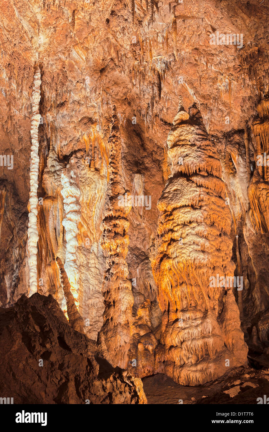 La grotte Baradla dans le Parc National d'Aggtelek, Hongrie. Hall des Géants, 125m de long et 55m de large. Banque D'Images