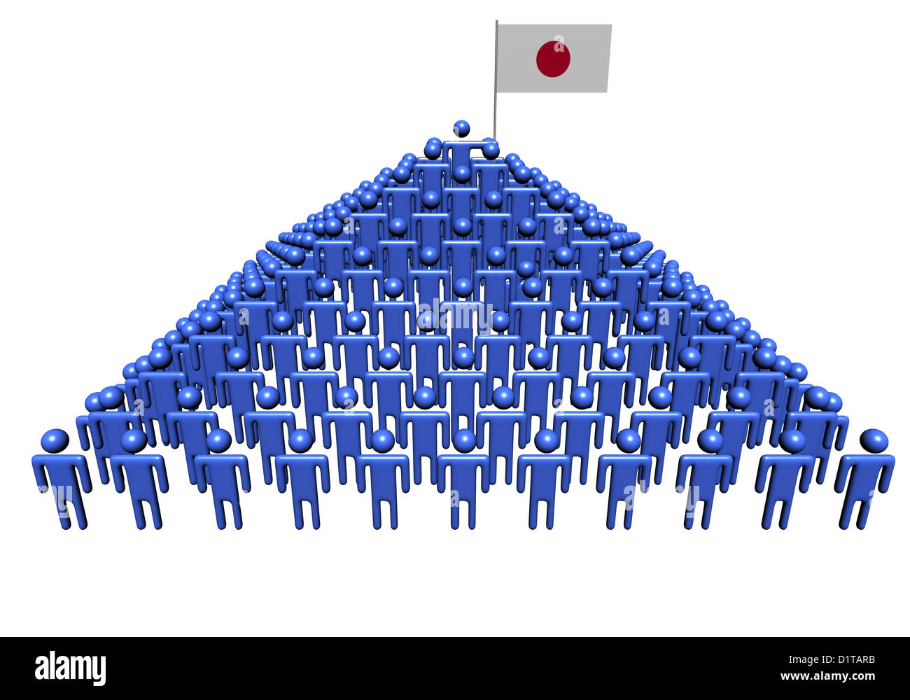 Pyramide de résumé les gens avec drapeau japonais illustration Banque D'Images