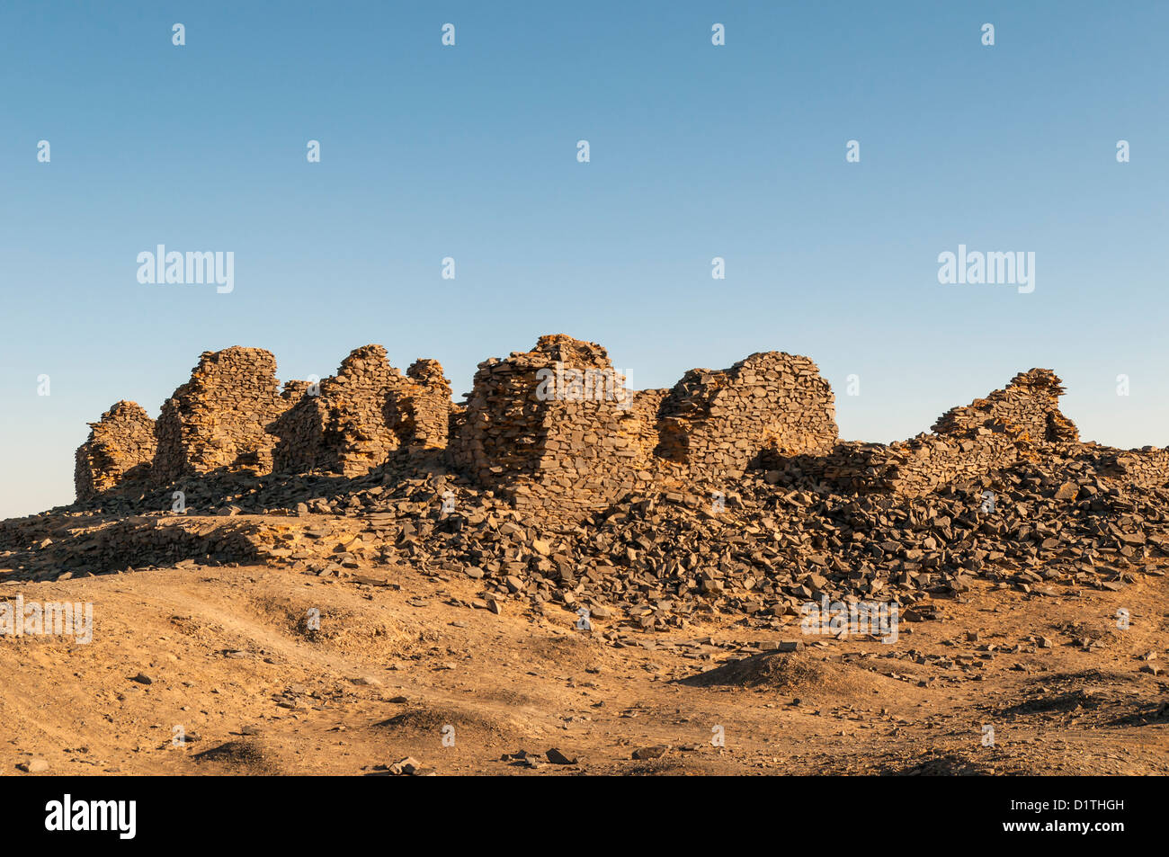 Ruines d'Englishman's House - WWI Lookout Mountain à l'anglais, Bahariya Oasis, Egypt Banque D'Images