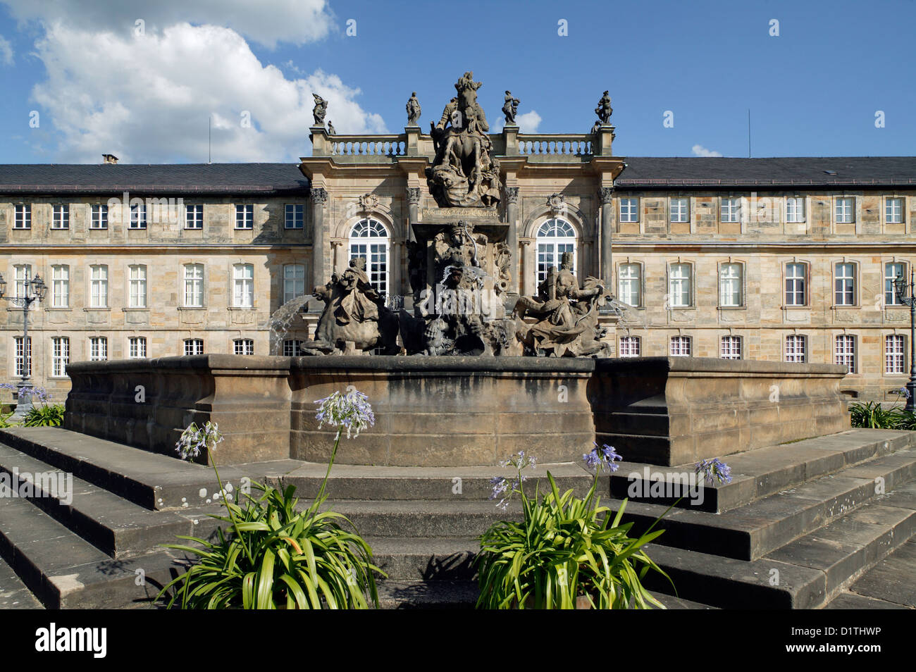 Bayreuth, Allemagne, le margrave fontaine en face du nouveau Palais Banque D'Images