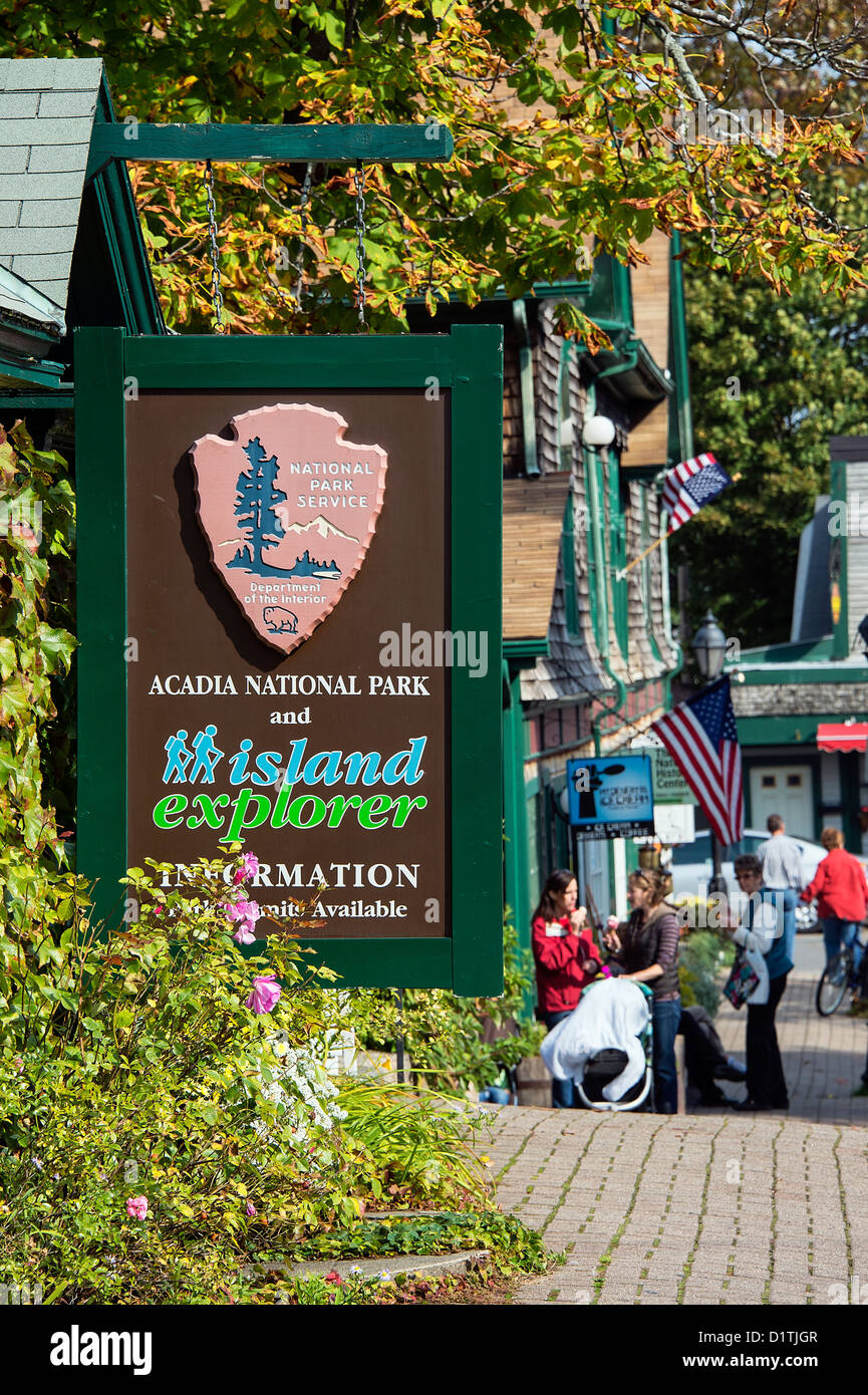 Bureau d'information, l'Acadia national park, Bar Harbor, Maine, USA Banque D'Images