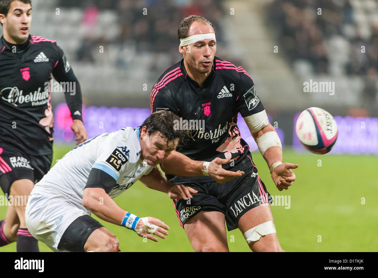 Paris (France), 05.01.2012. Rugby, Top 14 (15ème tour). Le Stade Français Paris vs Aviron Bayonnais 21-13. Sergio Parisse (Paris). Photo Frederic Augendre Banque D'Images