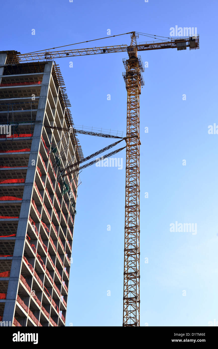 Grues et construction Banque D'Images