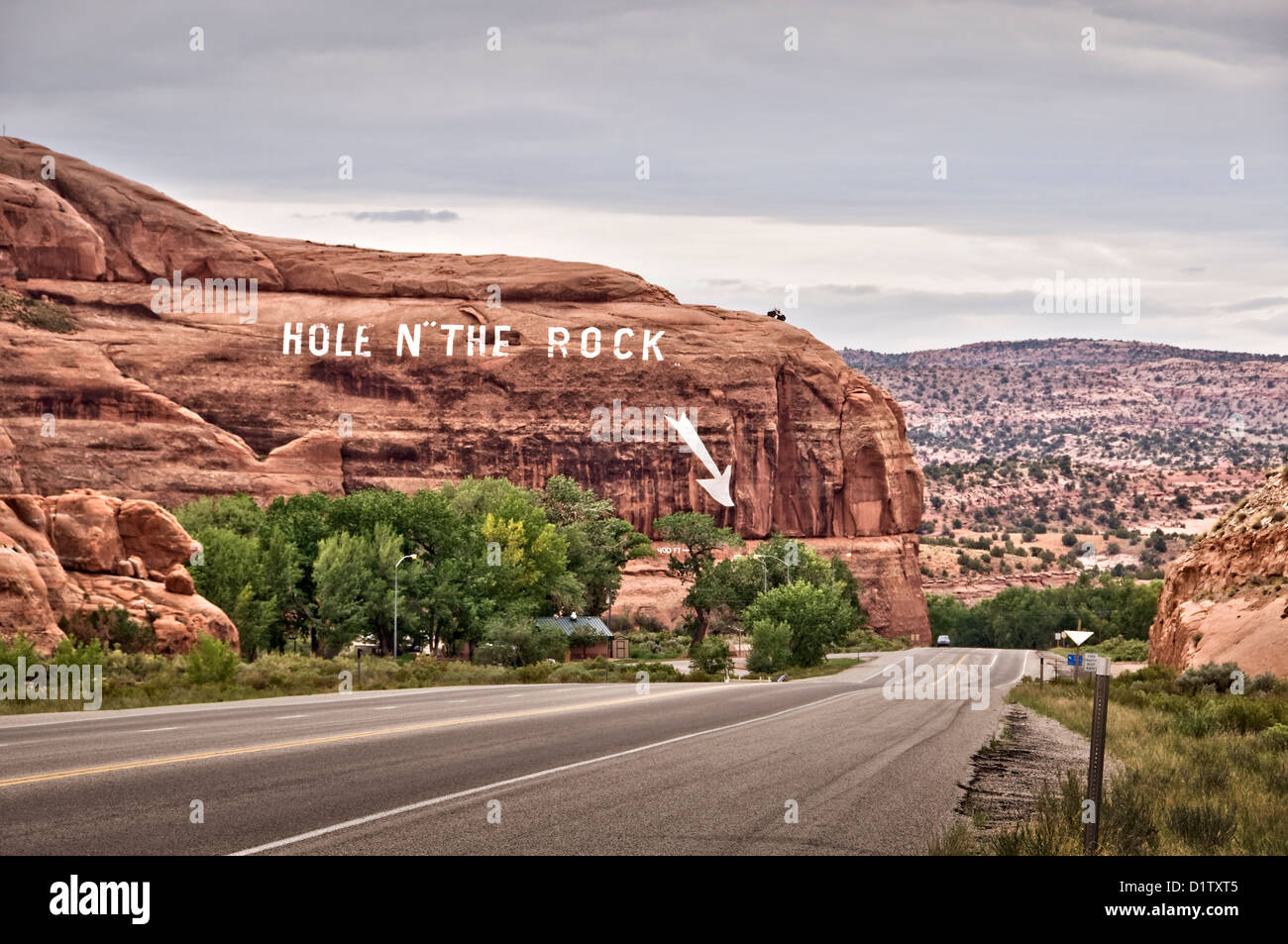 Trou dans la roche sur la route 191 - près de Moab, Utah, USA Banque D'Images