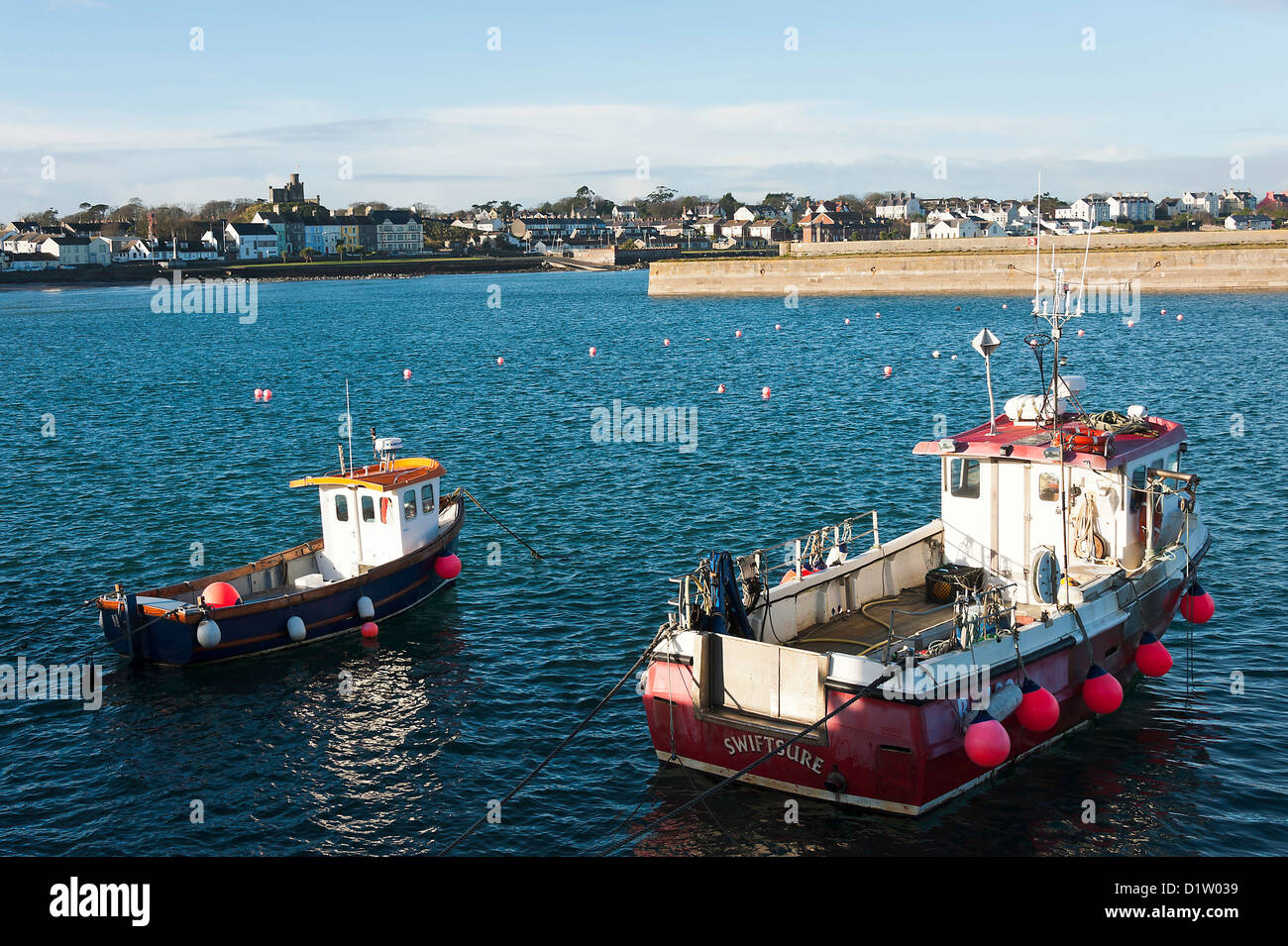 Le charmant port de Donaghadee avec les bateaux de pêche dans le comté de Down en Irlande du Nord Royaume-Uni UK Banque D'Images