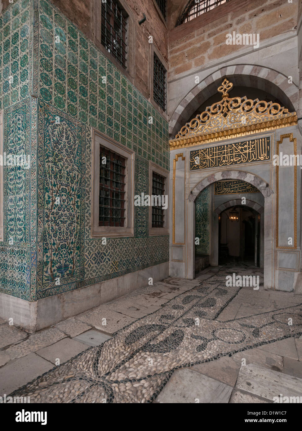 Couloir de concubines à l'entrée principale de l'Harem et Sultan dans le palais de Topkapi, Istanbul Banque D'Images
