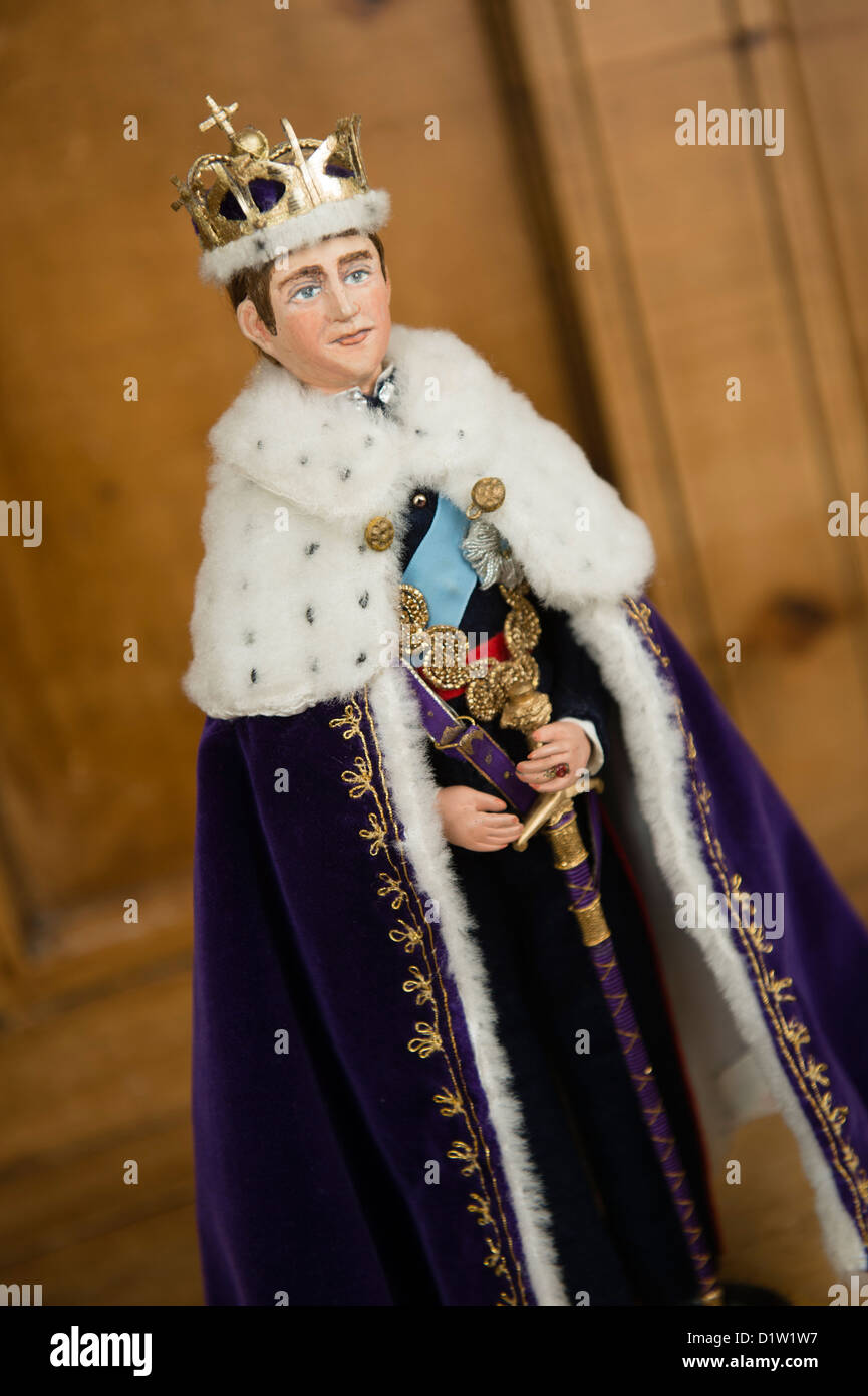 Un jouet figure du prince Charles lors de son investiture de 1969, dans l'ouest du pays de Galles Musée de l'enfance, Carmarthenshire UK Banque D'Images