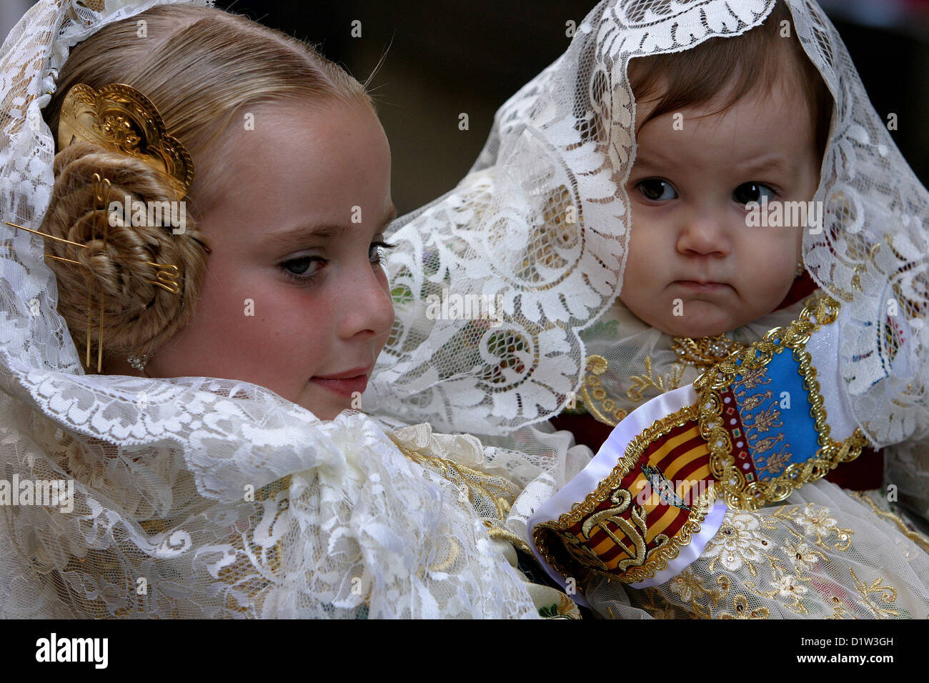 Les enfants, Las Fallas de Valence, Espagne Banque D'Images