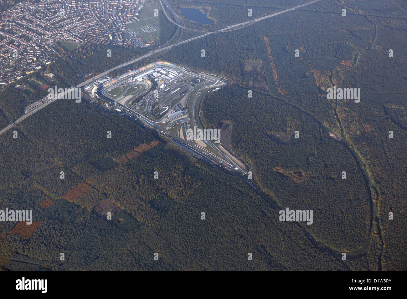 Hockenheim, Allemagne, vue aérienne de la piste de course d'Hockenheim motorsport Banque D'Images