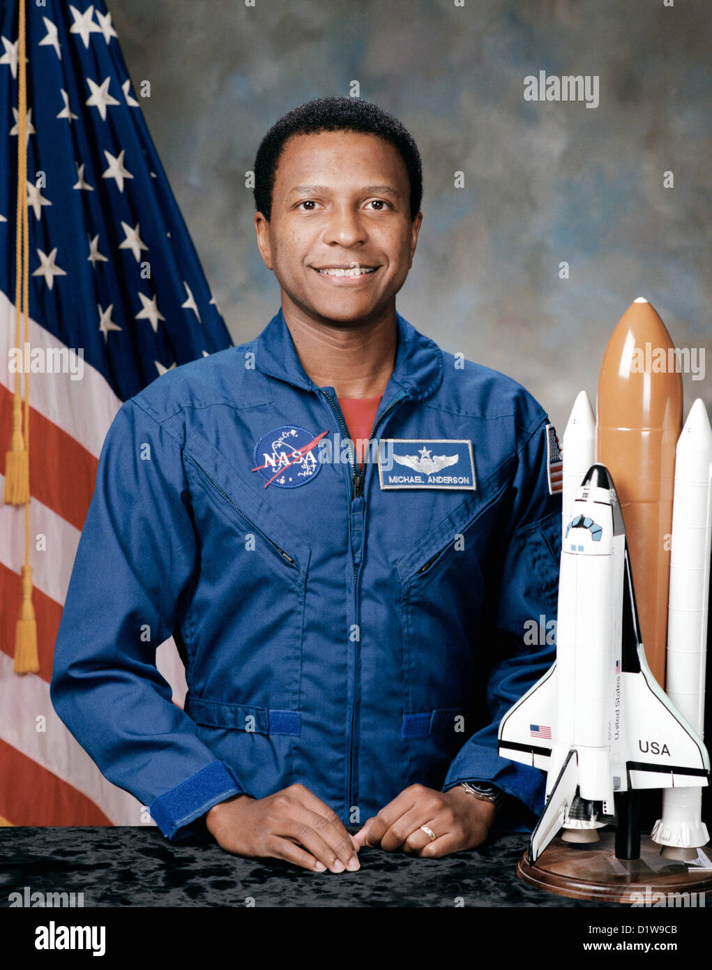 L'astronaute Michael P. Anderson, commandant de la charge utile. Est mort lors de l'échec de la tentative de réintégration de la navette spatiale Columbia. Banque D'Images