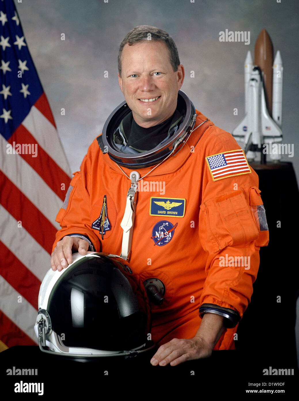 David M. Brown, astronaute américain qui est mort lors de l'échec de la rentrée de la navette spatiale Columbia. Banque D'Images