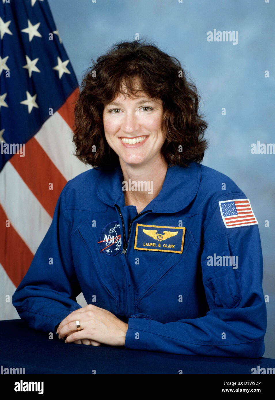 Laurel Clark, l'astronaute américain qui est mort lors de l'échec de la rentrée de la navette spatiale Columbia. Banque D'Images