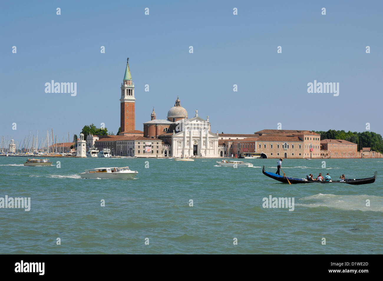 L'île de San Giorgio Maggiore et de la basilique Saint-Marc, Venise, Italie. Banque D'Images