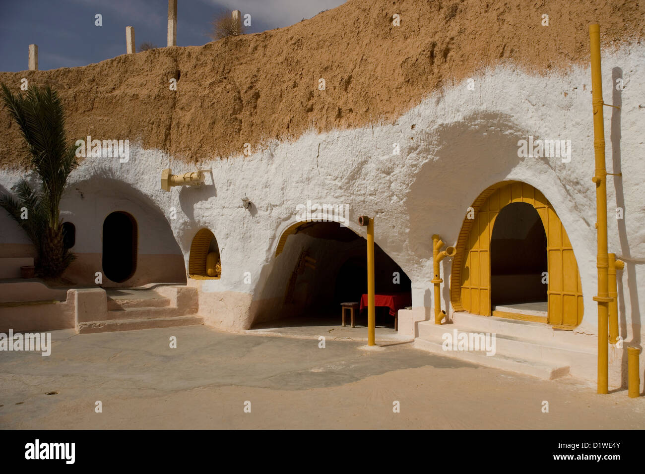 Hotel Sidi Driss à Matmata une vieille maison berbère utilisé dans deux films de Star Wars en Tunisie Banque D'Images