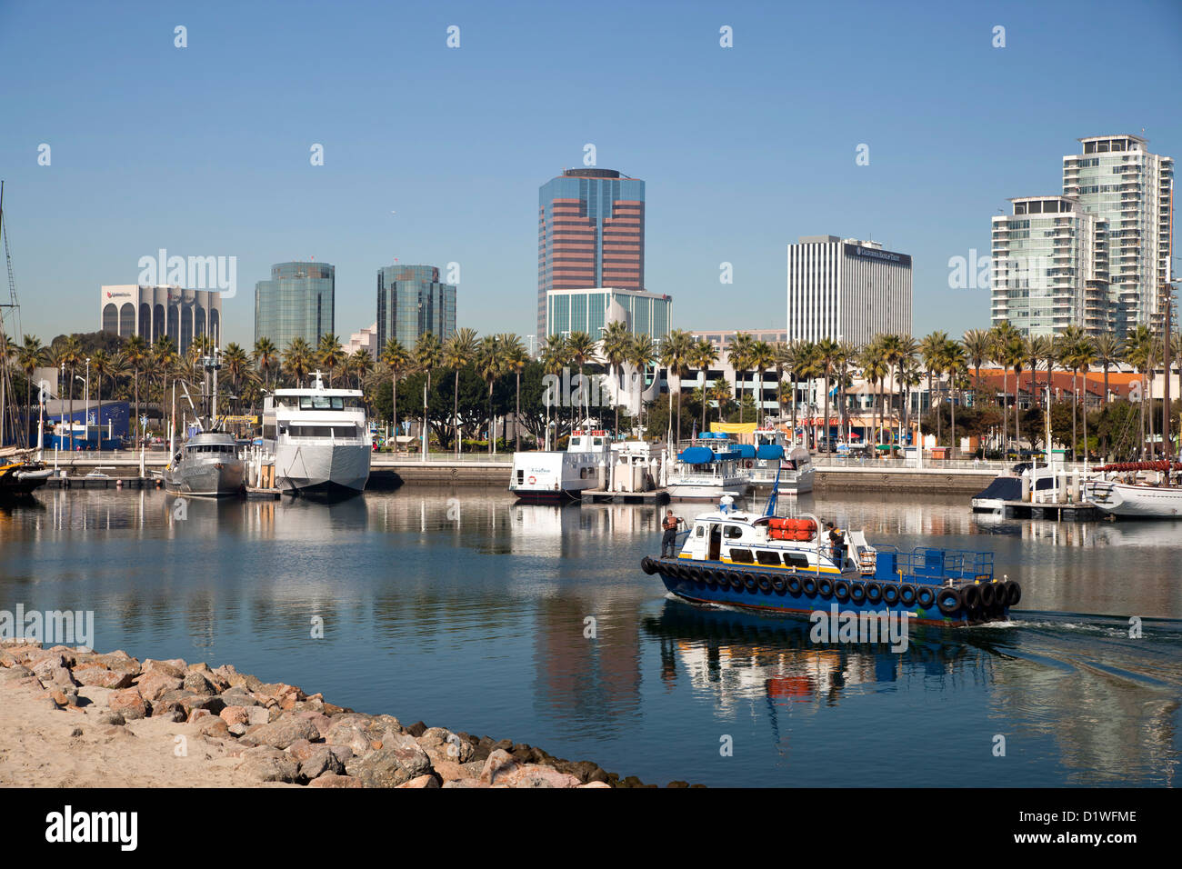 Parc Aquatique du littoral et le port de Long Beach, Los Angeles County, Californie, États-Unis d'Amérique, USA Banque D'Images