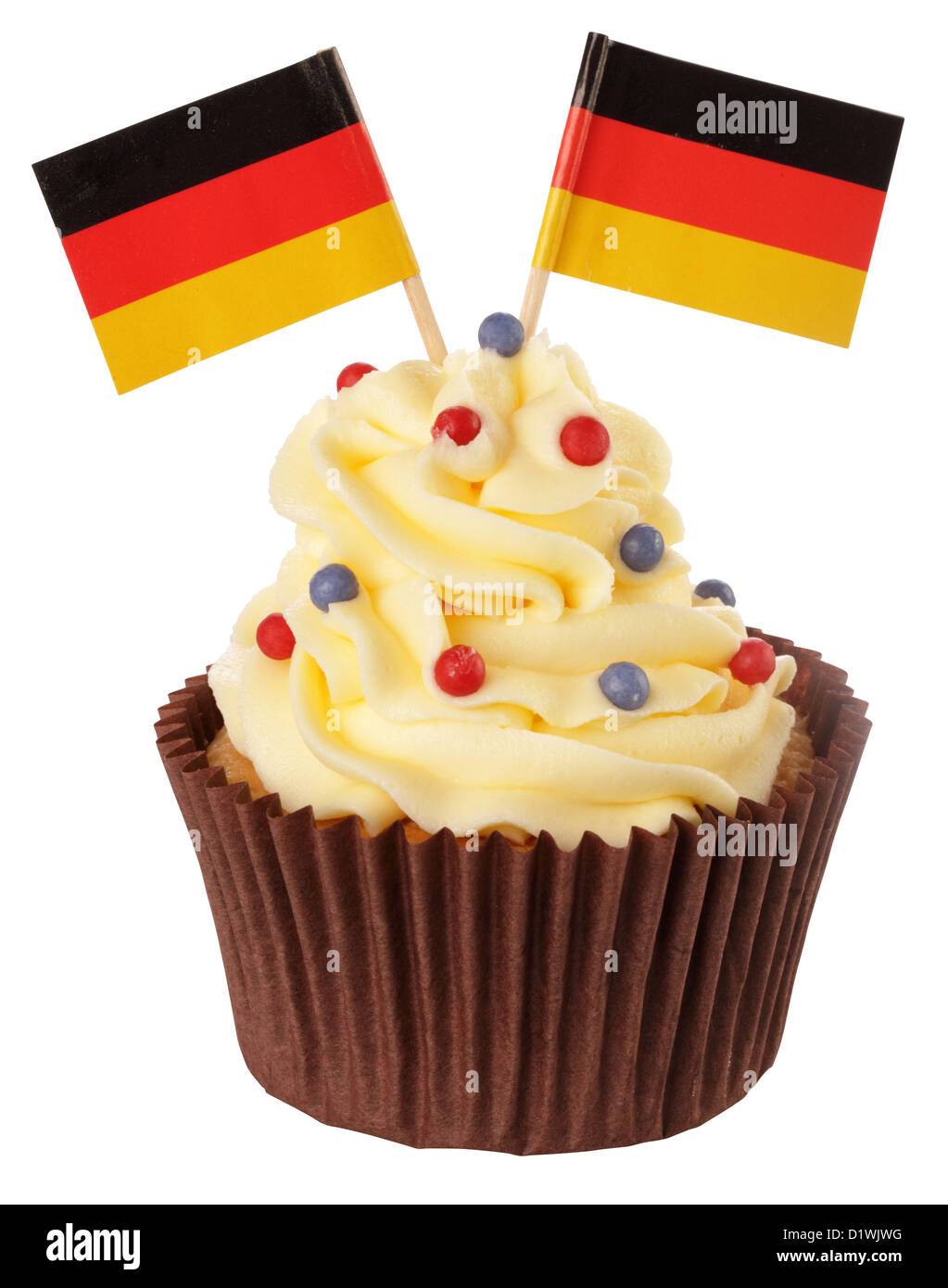 Coupé de drapeau allemand CUPCAKE Banque D'Images