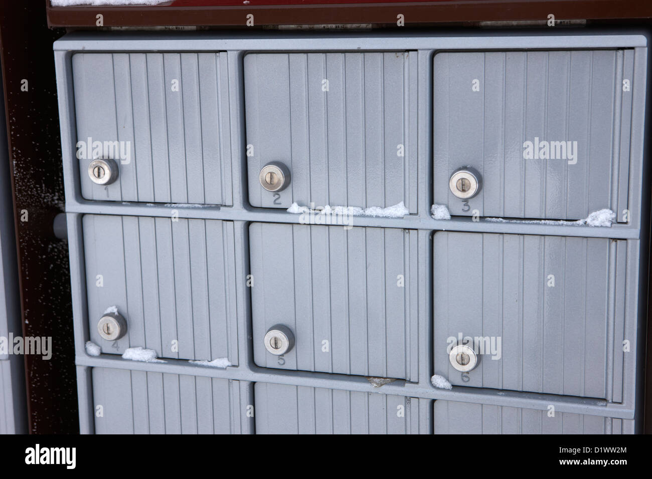 Postes Canada post boîtes aux lettres dans les petites villes rurales oublier Saskatchewan Canada Banque D'Images