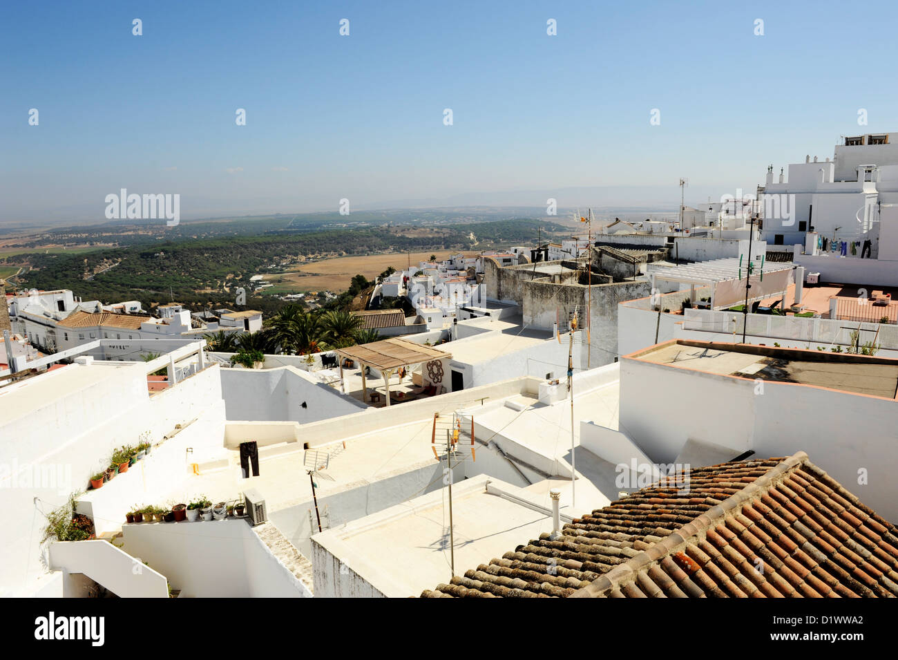Vejer de la Frontera, l'un des villages blancs ou les villages blancs d'Andalousie, célèbre pour ses murs blanchis à la chaux, au sud de l'Espagne Banque D'Images