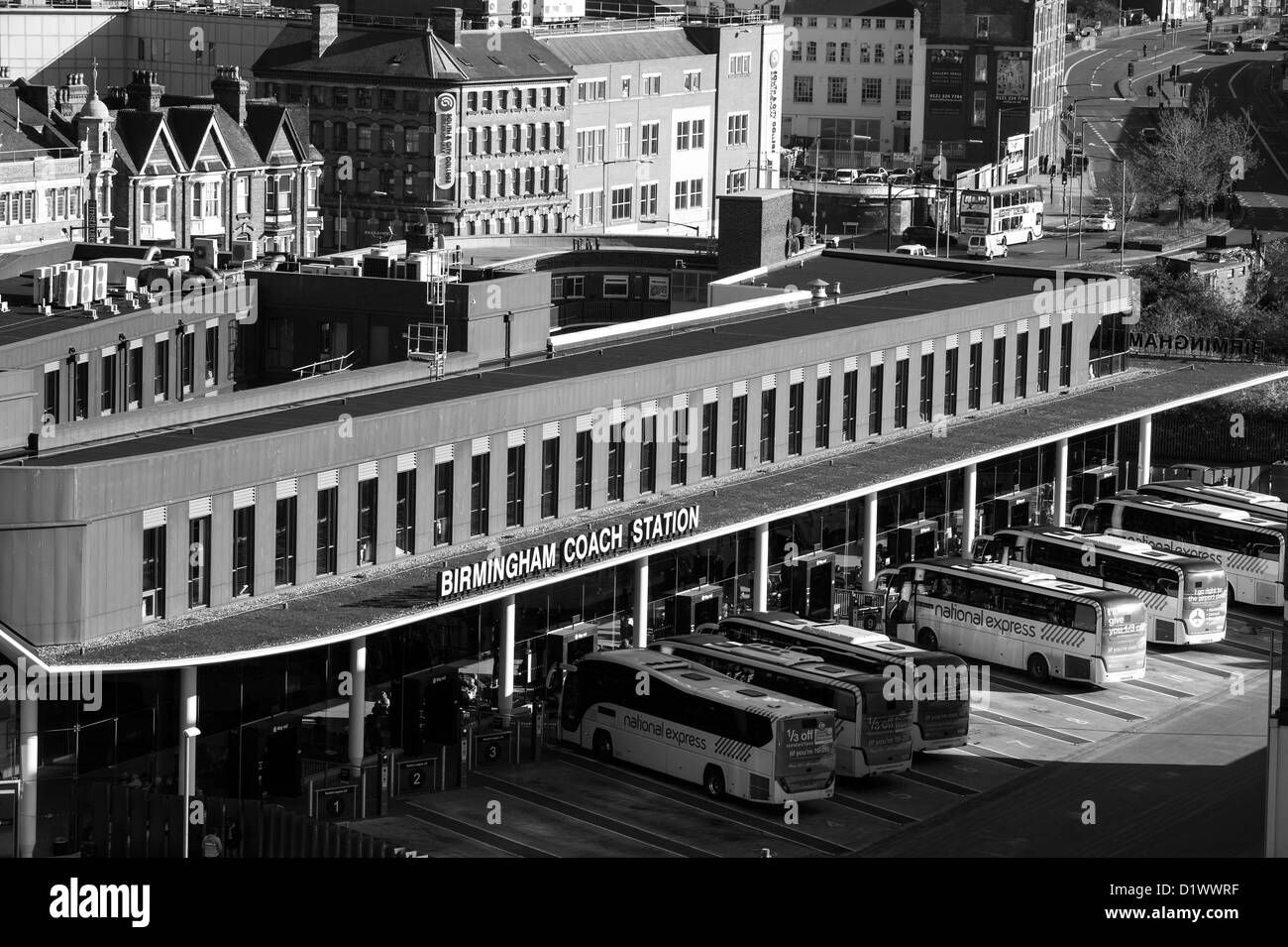 La gare routière de Birmingham, Royaume-Uni, Digbeth Banque D'Images