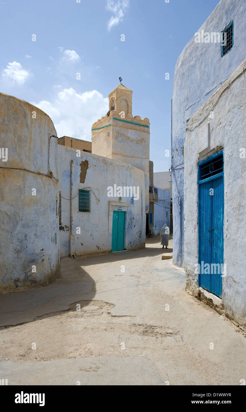 Tunisie, Kairouan, vieilles maisons de la Médina Banque D'Images