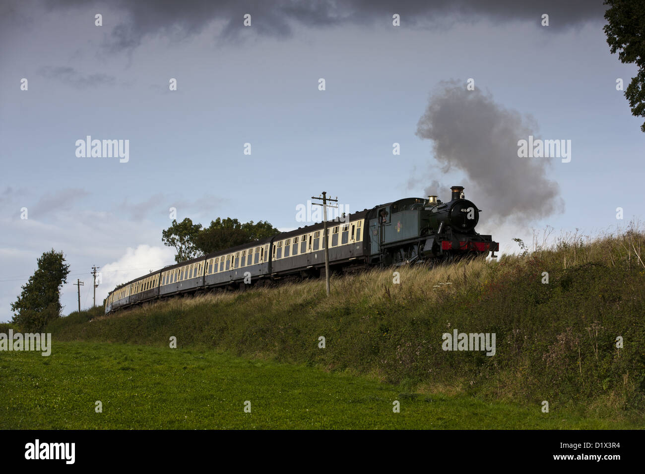 West Somerset Railway, 4160 à courbes Bicknoller Banque D'Images