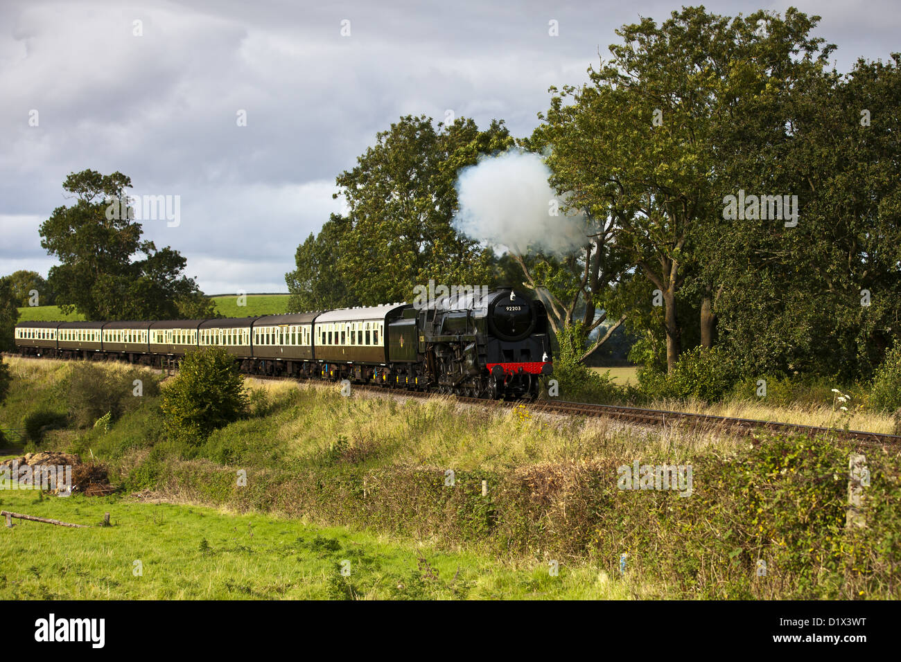 West Somerset Railway, Black Prince à courbes Bicknoller Banque D'Images