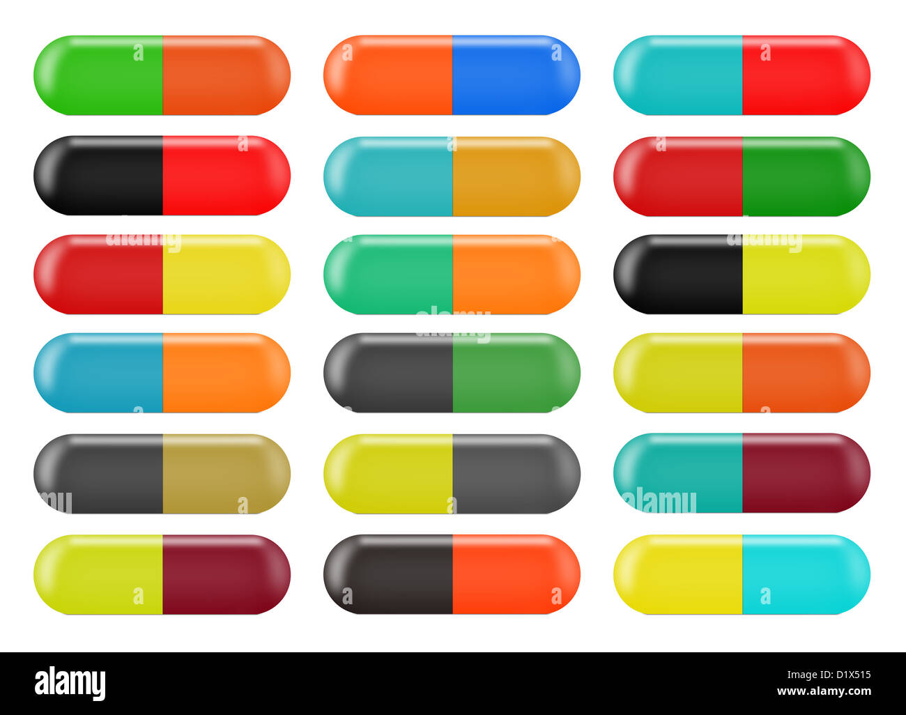 Boutons de capsule Banque D'Images