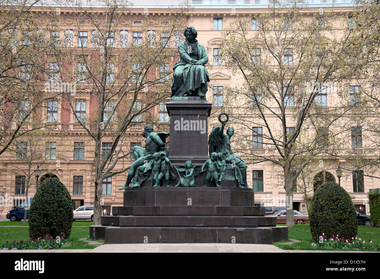 L'impressionnant mémorial de Ludwig van Beethoven, Beethovenplatz, près de la Konzerthaus, Vienne, Autriche. Banque D'Images