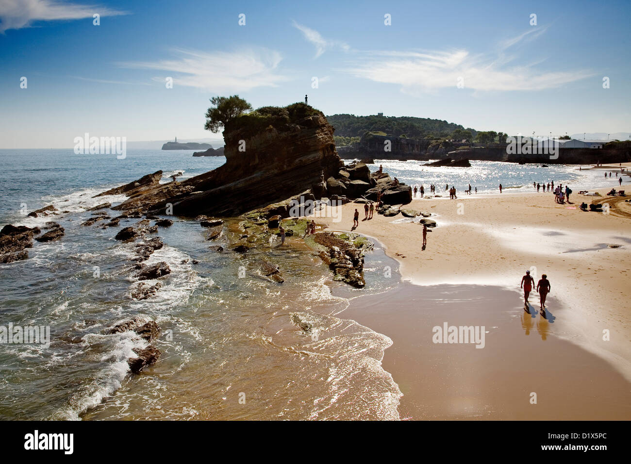 Camello Beach Peninsula de la Magdalena Santander Cantabrie Espagne Banque D'Images