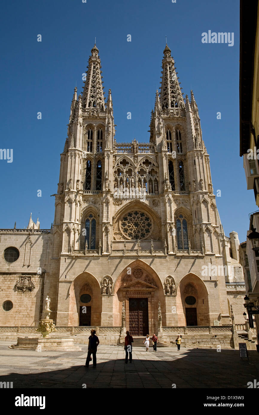 La cathédrale de style gothique Burgos Castille Leon Espagne Banque D'Images