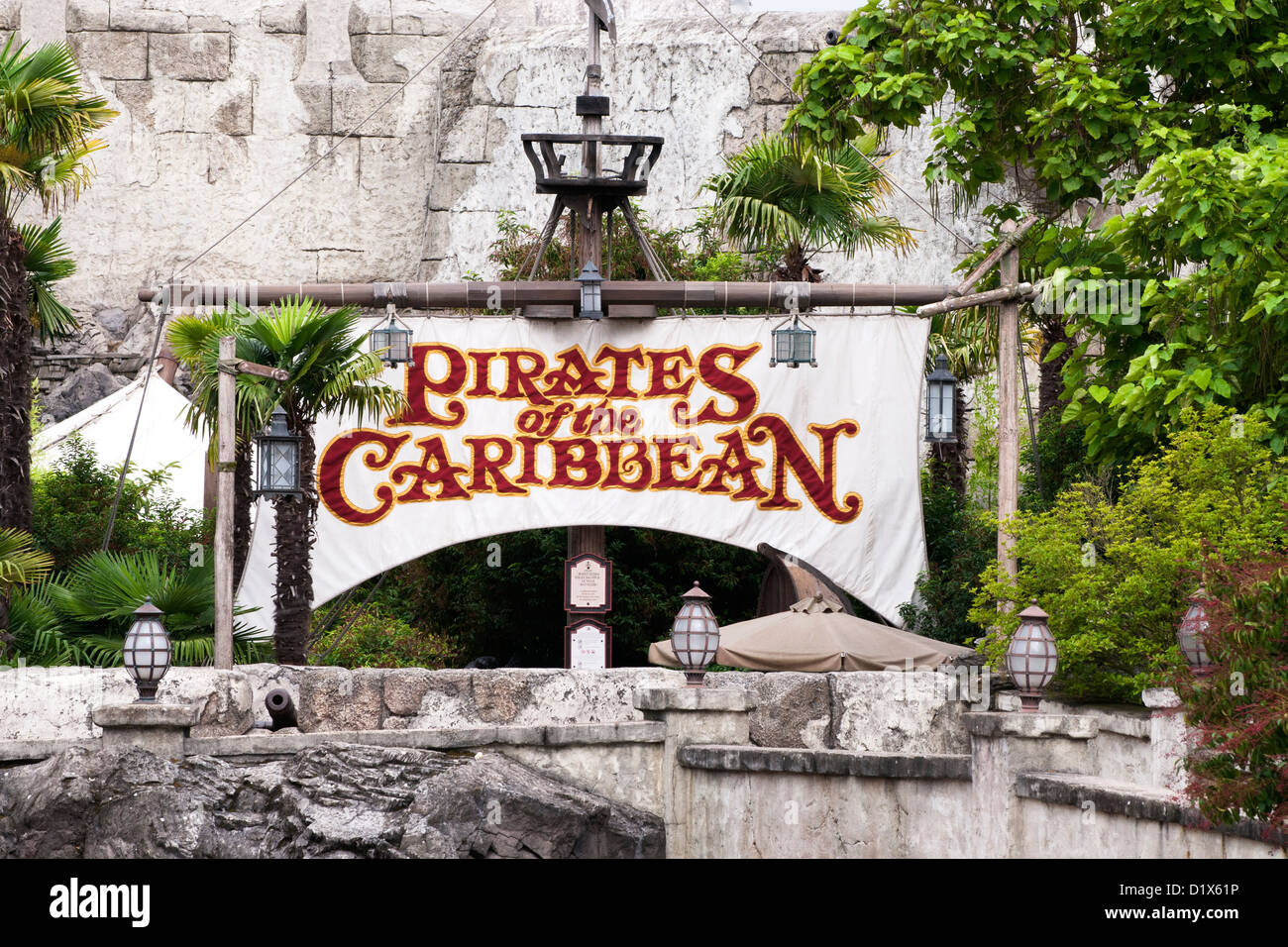 Disneyland Paris France Europe Pirates des Caraïbes Sign Banque D'Images