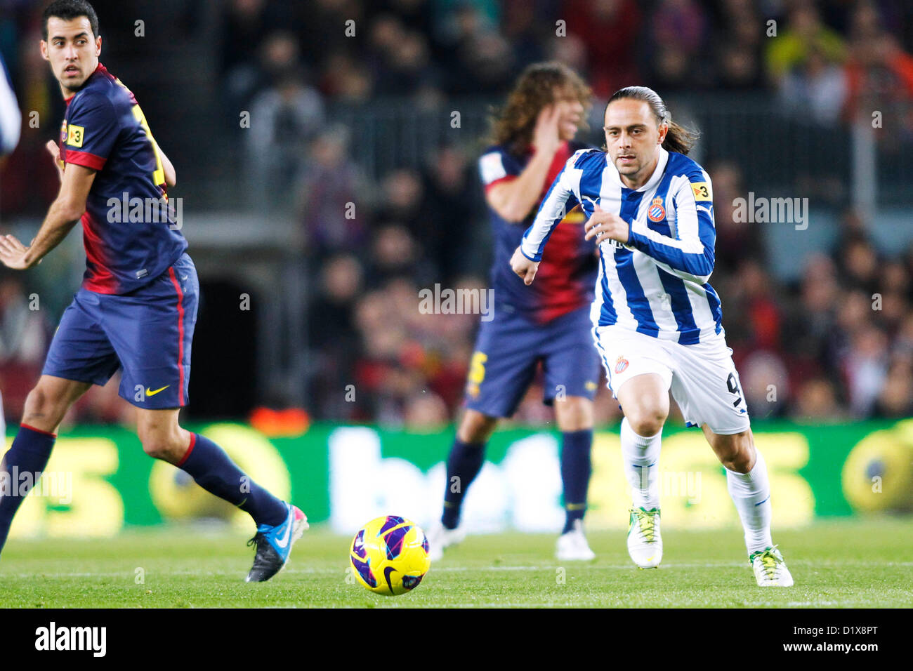 Sergio Garcia (Espanyol), le 6 janvier 2013 - Football / Soccer : espagnol 'Liga Espanola' match entre FC Barcelona RCD Espanyol 4-0 au Camp Nou à Barcelone, Espagne. (Photo par D. Nakashima/AFLO) Banque D'Images