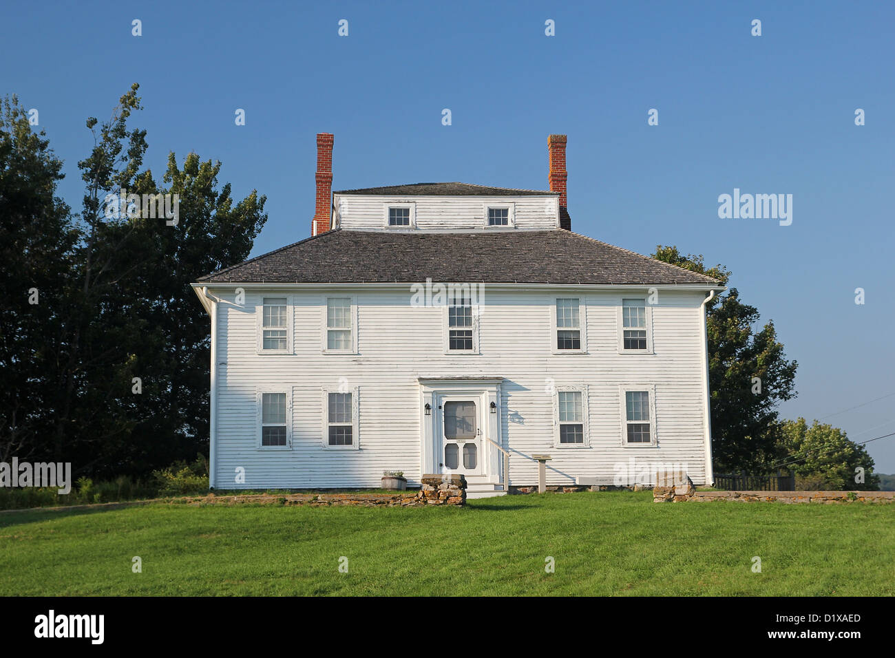 Le Fort House, site historique d'État colonial Pemaquid, New Harbor, Maine Banque D'Images