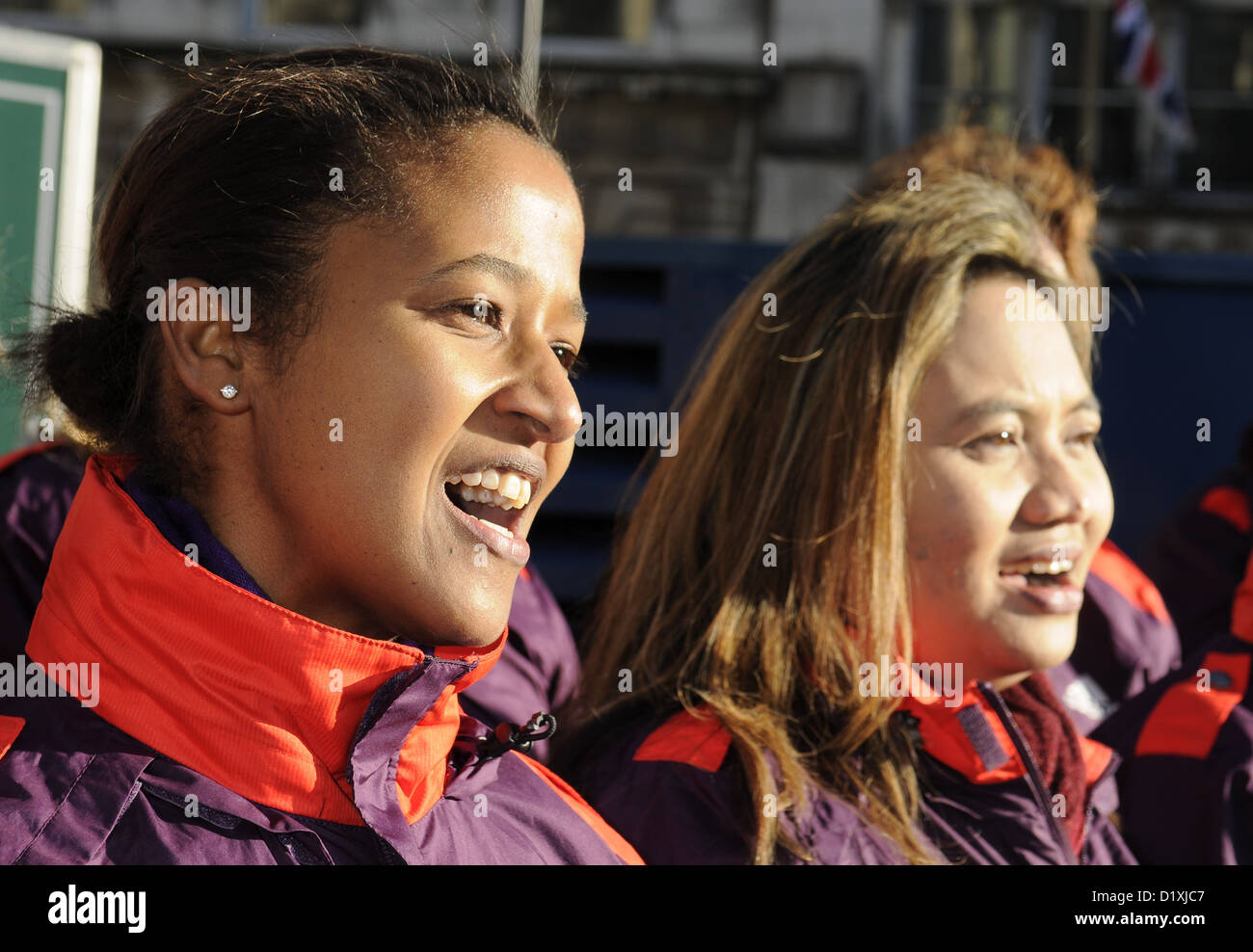 Les responsables des Jeux olympiques de Londres au choeur le défilé du Nouvel An Banque D'Images Les responsables des Jeux olympiques de Londres au choeur le défilé du Nouvel An Banque D'Images