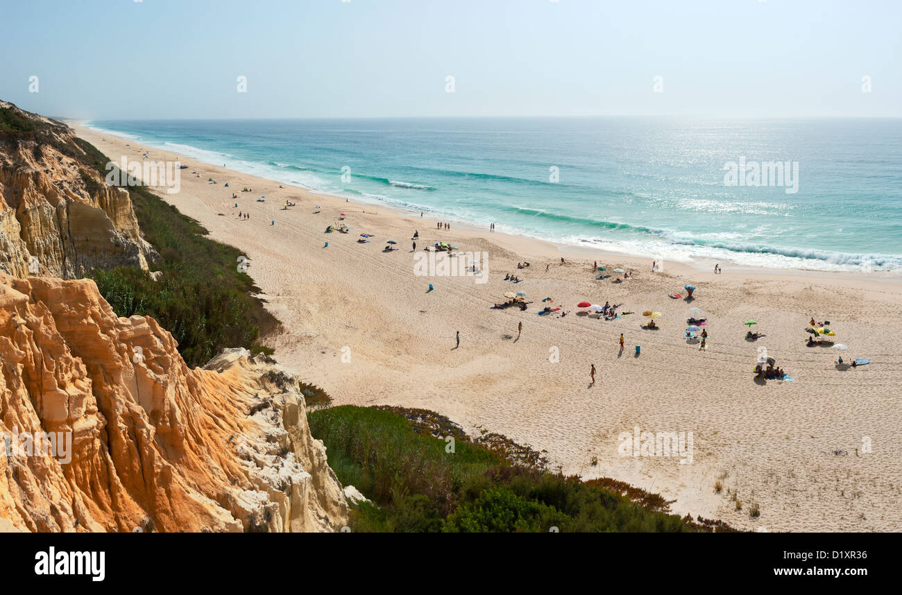 Panorama de la couture de falaises de grès dans Gale beach, comporta , Portugal Banque D'Images