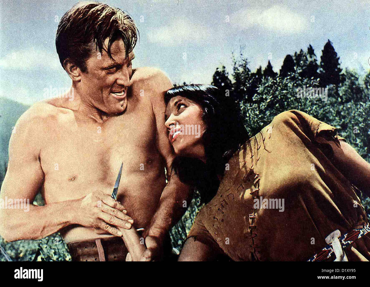 Vergeltung als Sieben Kugeln Indian Fighter, Kirk Douglas, Elsa Martinelli Johnny (Kirk Douglas) verliebt sich in Onahti Banque D'Images