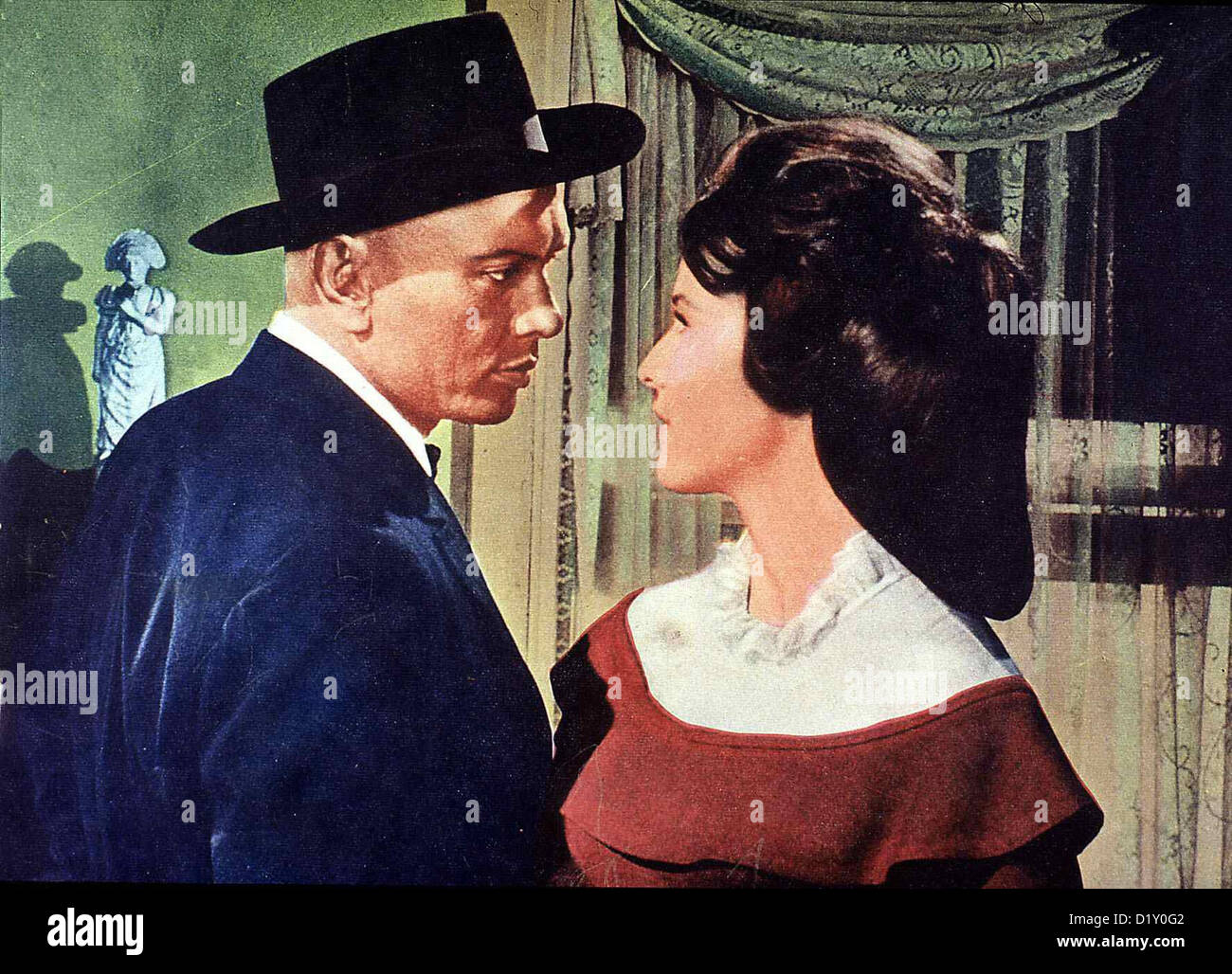 Treffpunkt für zwei Pistolen Invitation à Gunfighter Yul Brynner, Janice Article Jules (Yul Brynner) verliebt sich in Ruth Banque D'Images