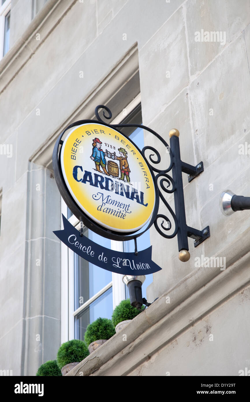 Signe de la Bière Cardinal, Berne, Suisse, Europe Banque D'Images