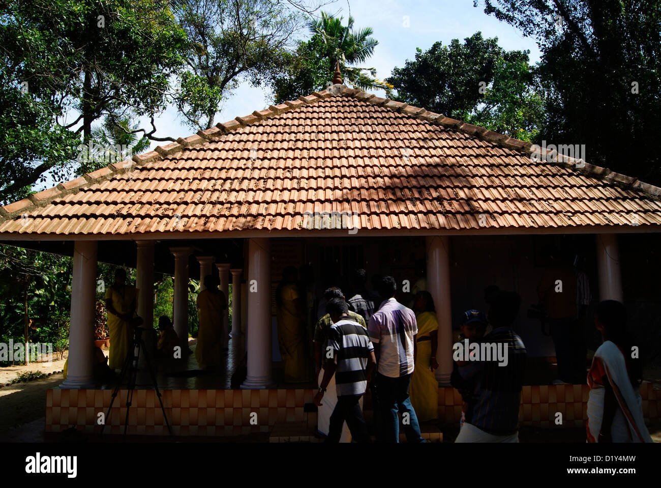 Ashram de Gandhi dans Varkala Sivagiri vieux style Kerala House où le père de Nation Gandhiji et Sree Narayana Guru se réunit en 1925 Banque D'Images