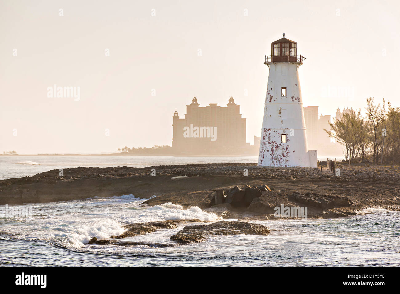 Hog Island Paradise Island Lighthouse, Nassau, Bahamas, Caraïbes Banque D'Images