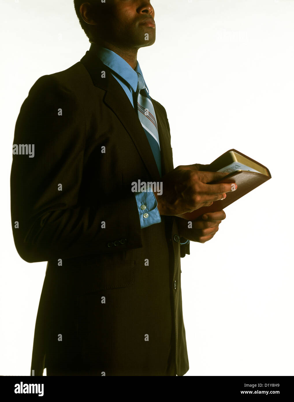 African American ministre,homme noir avec bible Banque D'Images