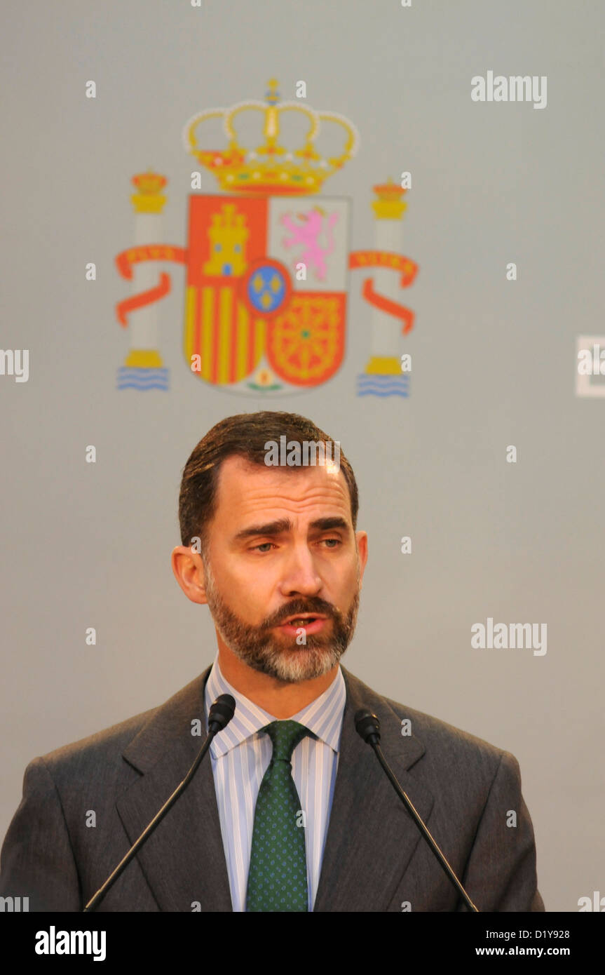 Le Prince Felipe invité d'honneur, pour l'inauguration de Barcelona-Figueres ligne ferroviaire à grande vitesse, Gérone Catalogne Espagne .AVE Banque D'Images