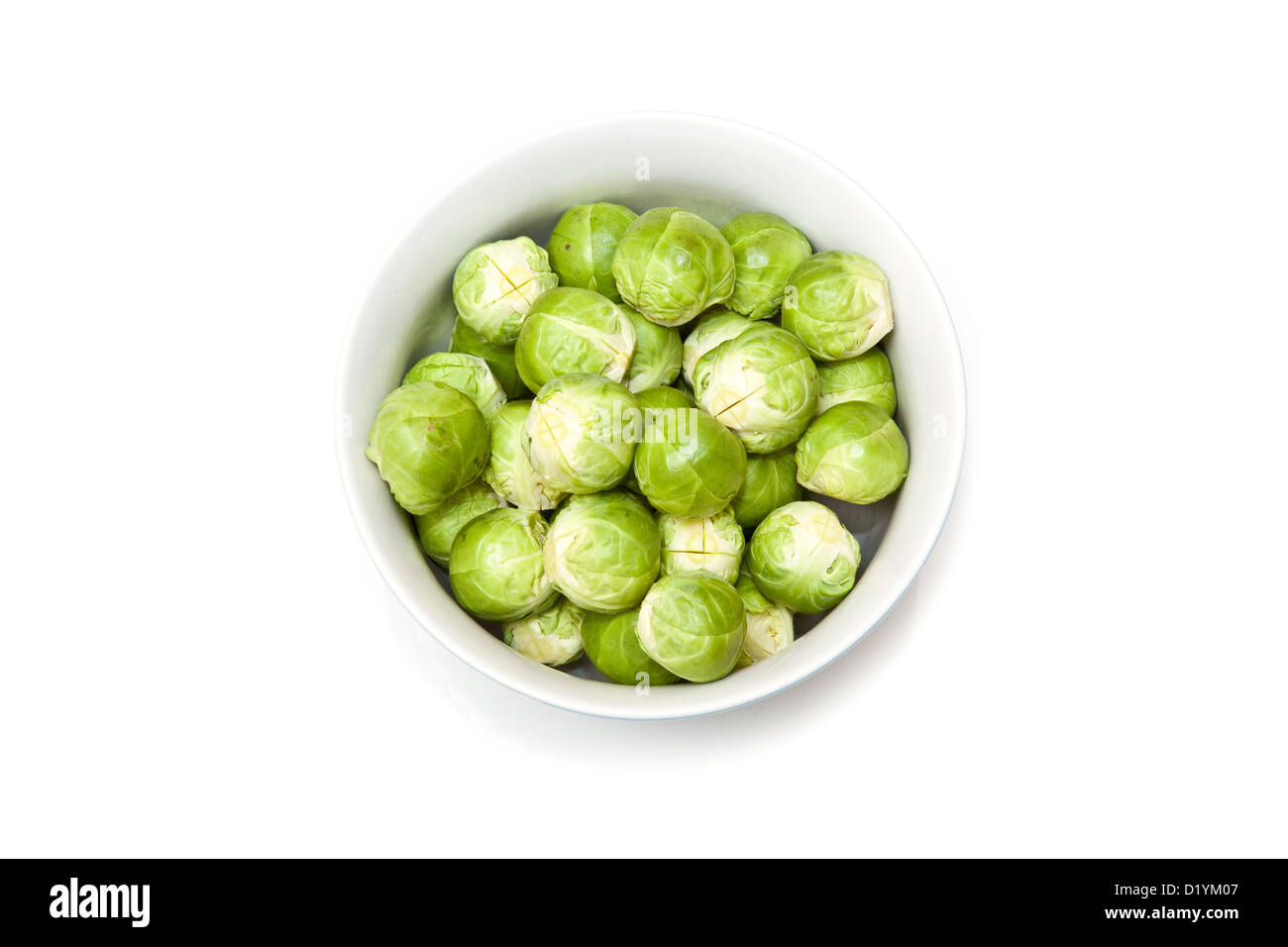 Choux de Bruxelles isolated on a white background studio. Banque D'Images