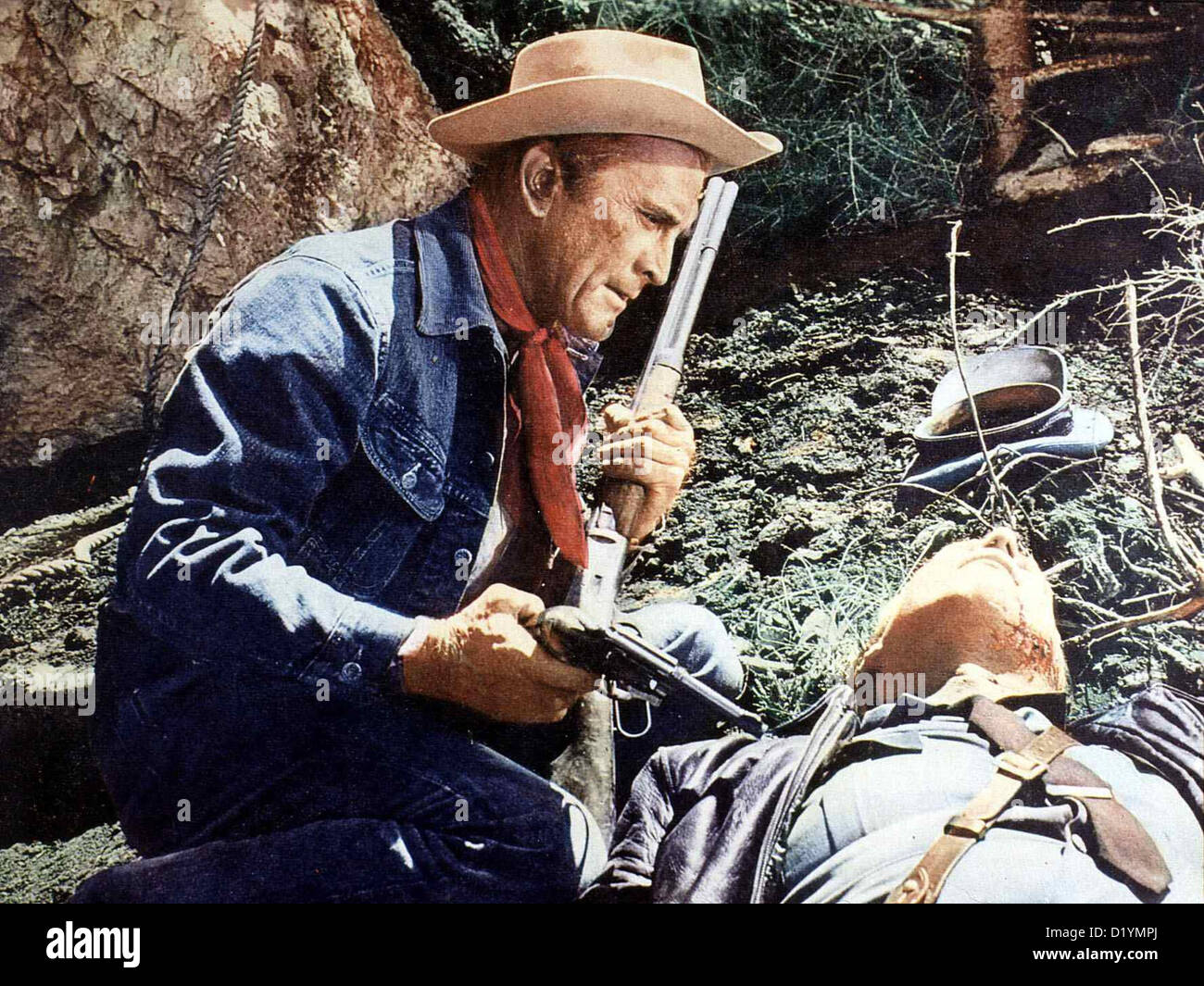 Einsam sind die Tapferen Lonely sont braves Krik Douglas um zu seinem Freund en Gefängnis zu kommen, provoziert Burns (Kirk Banque D'Images