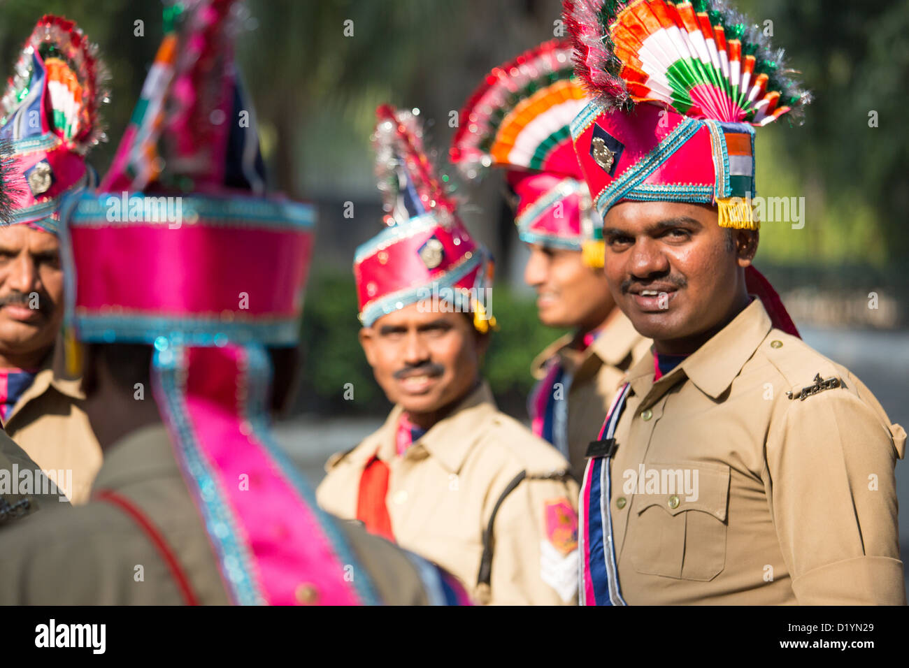 Garde de cérémonie à l'Andhra Pradesh Bhavan à Delhi, Inde Banque D'Images